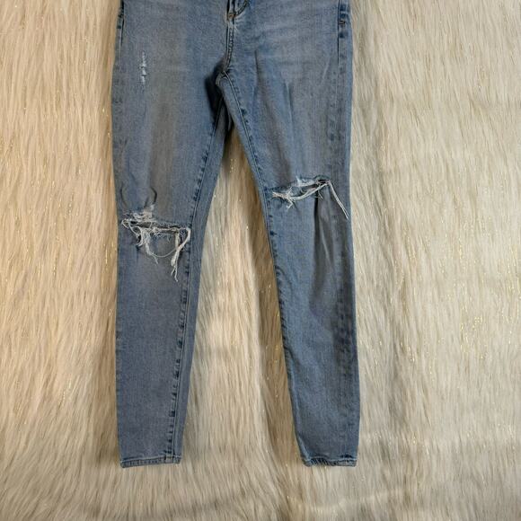 AGOLDE Womens Mid Rise Skinny Ankle Distressed Sophie Cotton Blend Light Wash 23 - Picture 3 of 9